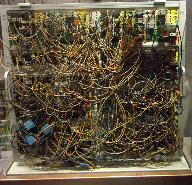 EAI 580 analog computer plugboard at CHM
